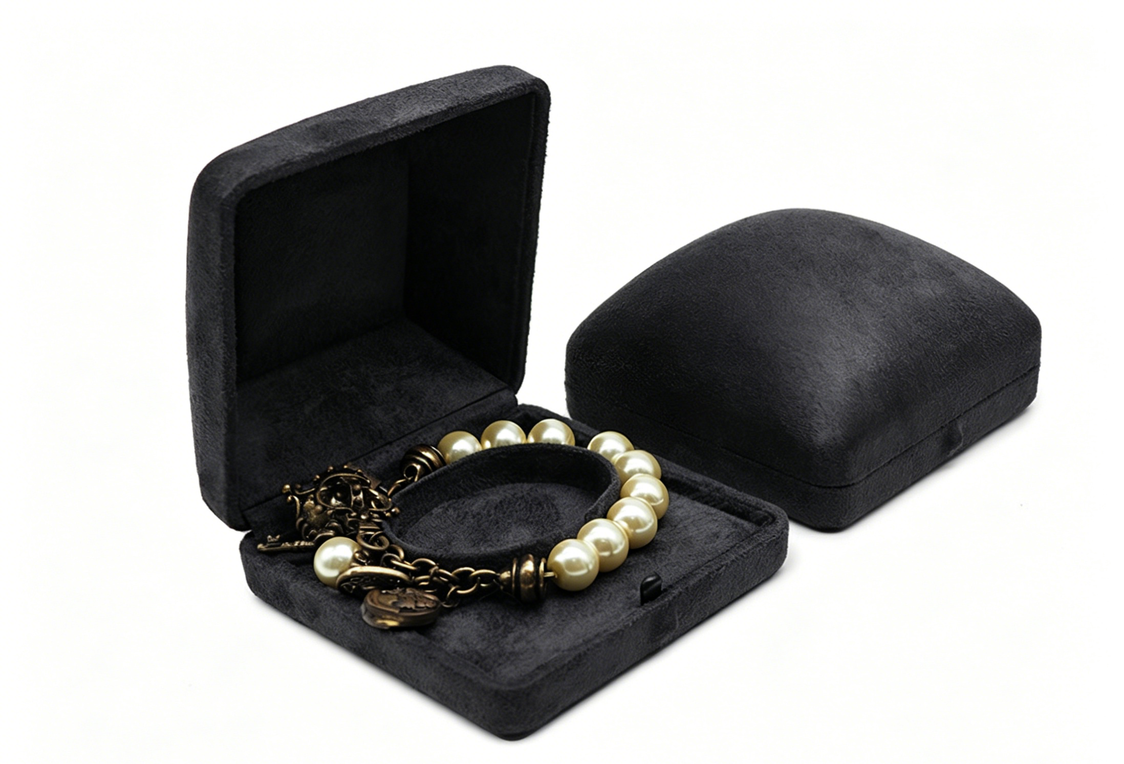 Luxury suede ring box with button lock 4 colors BS745