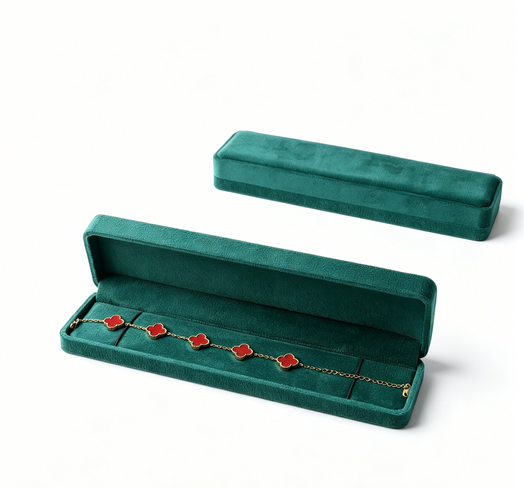 Teal color flannel fine quality ring box BV345