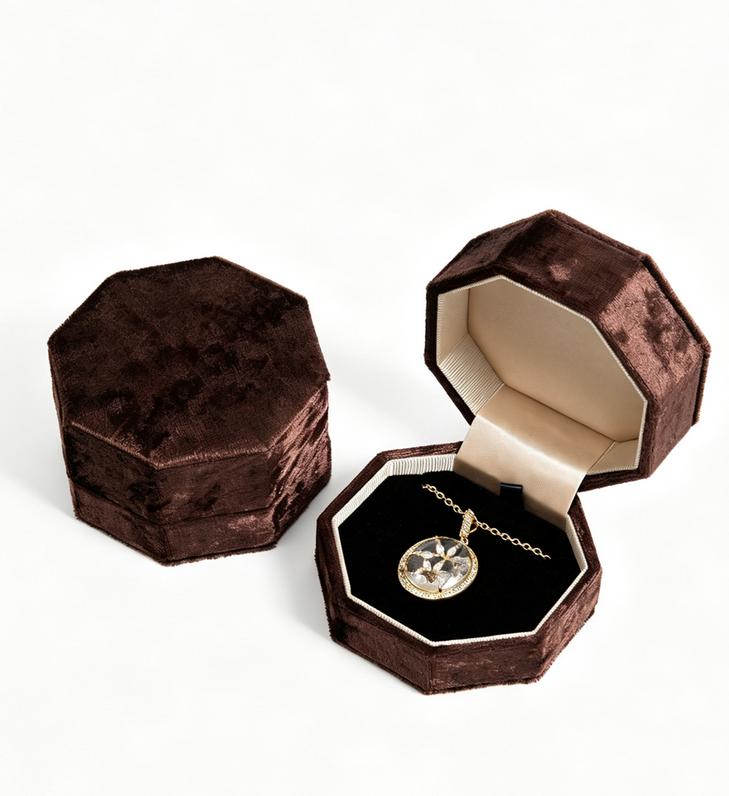 European-style octagonal velvet jewelry box BV759
