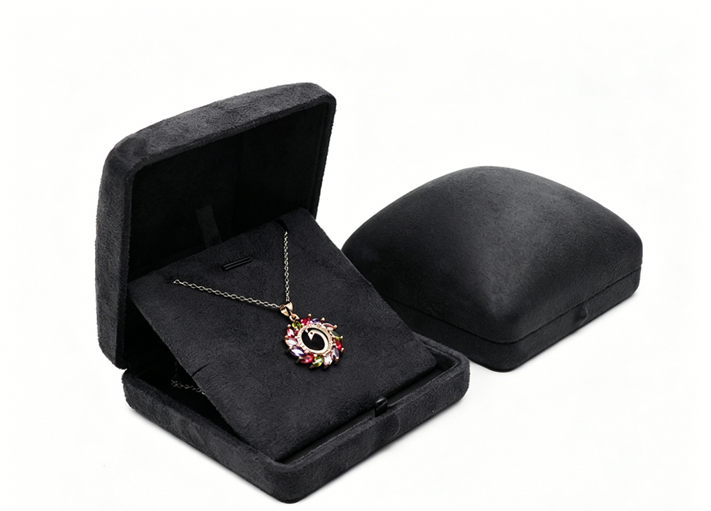 Luxury suede ring box with button lock 4 colors BS745