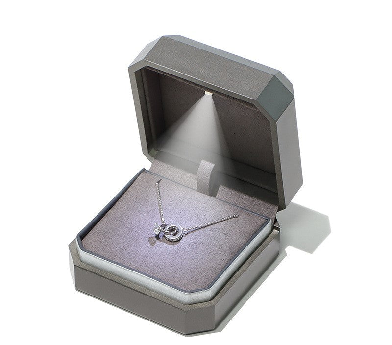 Exquisite design luxury jewellery packaging ring box with LED light L342