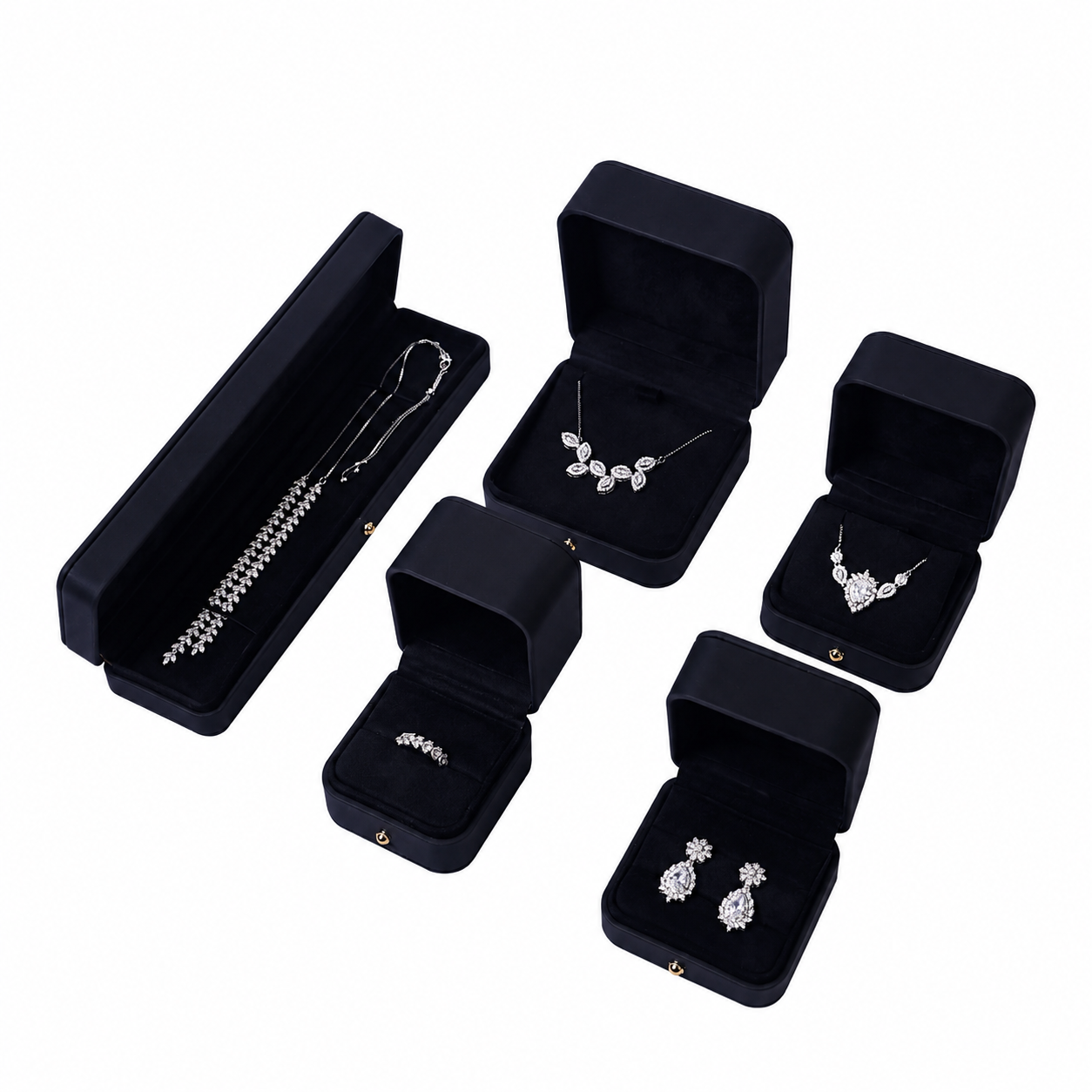 4 colors Pu leather material customizable ring box BL631