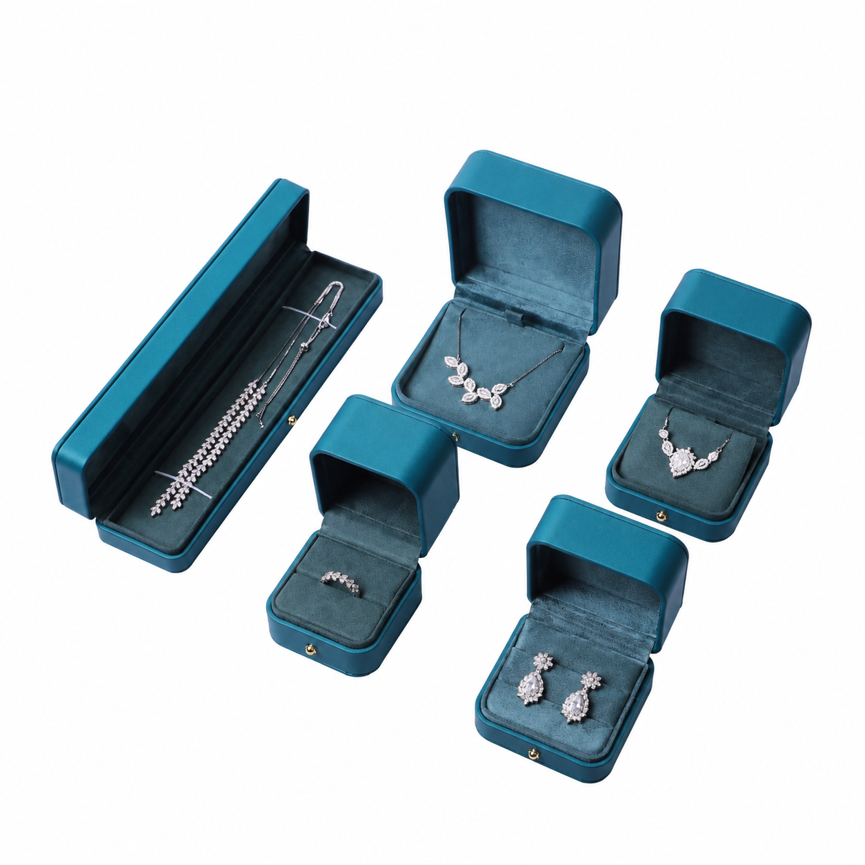 4 colors Pu leather material customizable ring box BL631