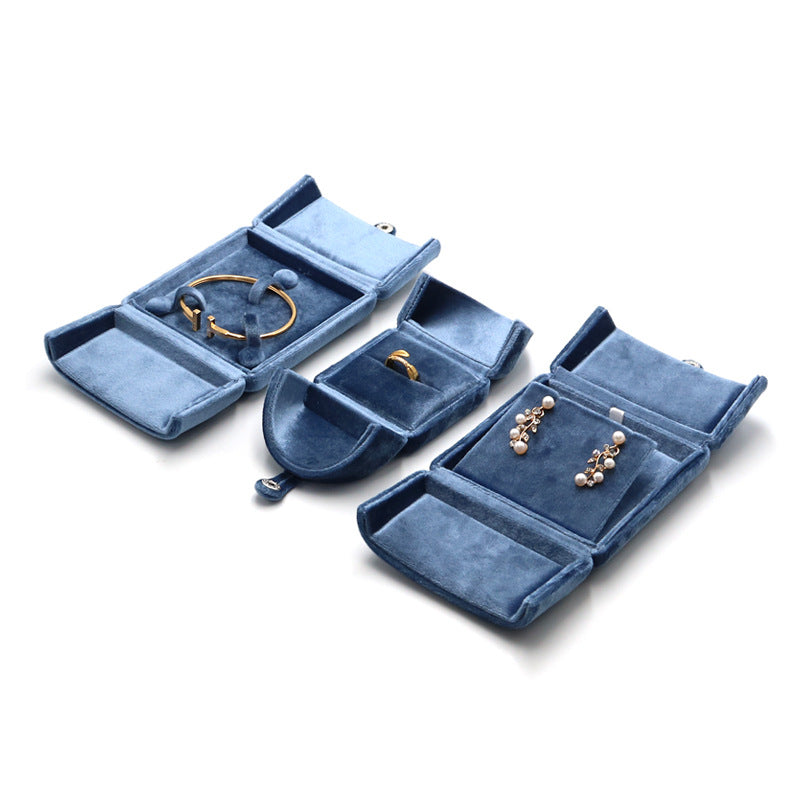Silk velvet antique style ring box 3 colors BV235