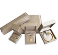 Classic silk champagne color leather ring box BL031