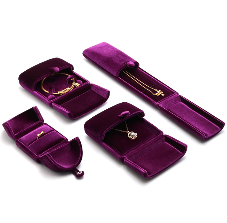 Silk velvet antique style ring box 3 colors BV235