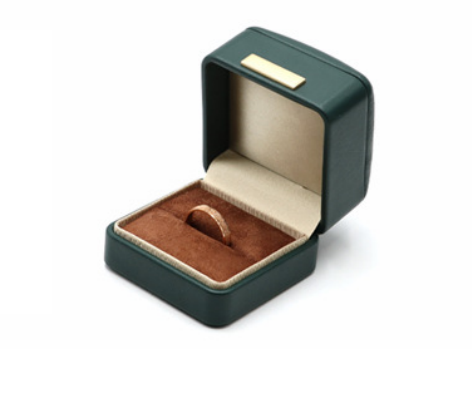 Arched style Pu leather ring box with gold plate 3 colors BL087