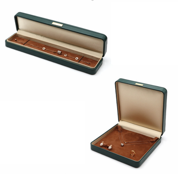 Arched style Pu leather ring box with gold plate 3 colors BL087