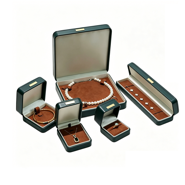 Arched style Pu leather ring box with gold plate 3 colors BL087