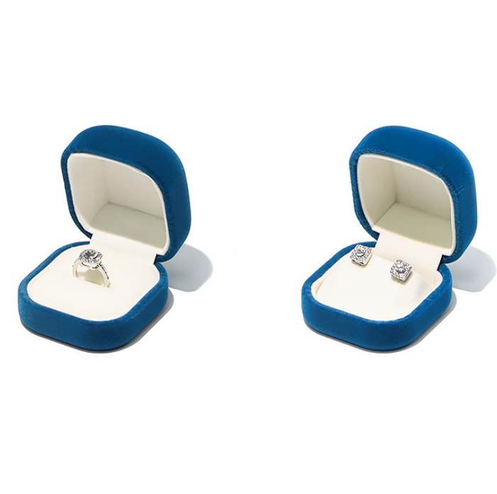 Round shape plush velvet ring box 4 colors BV647