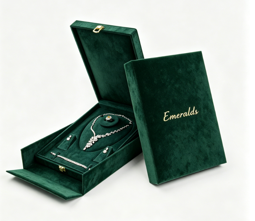 Customizable color high end necklace set box with outer package BN905