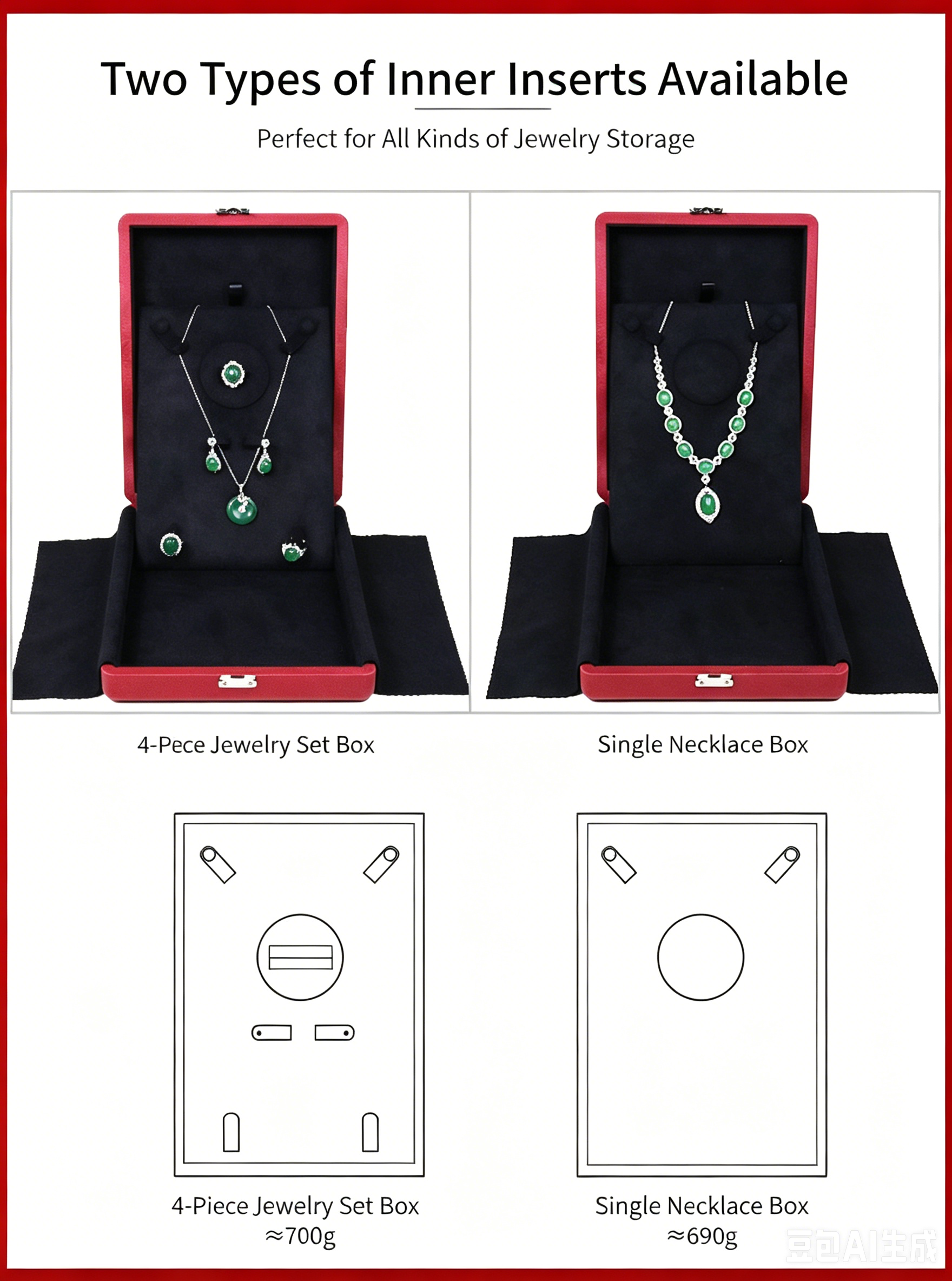 Well-crafted leather big necklace box with lock BN231