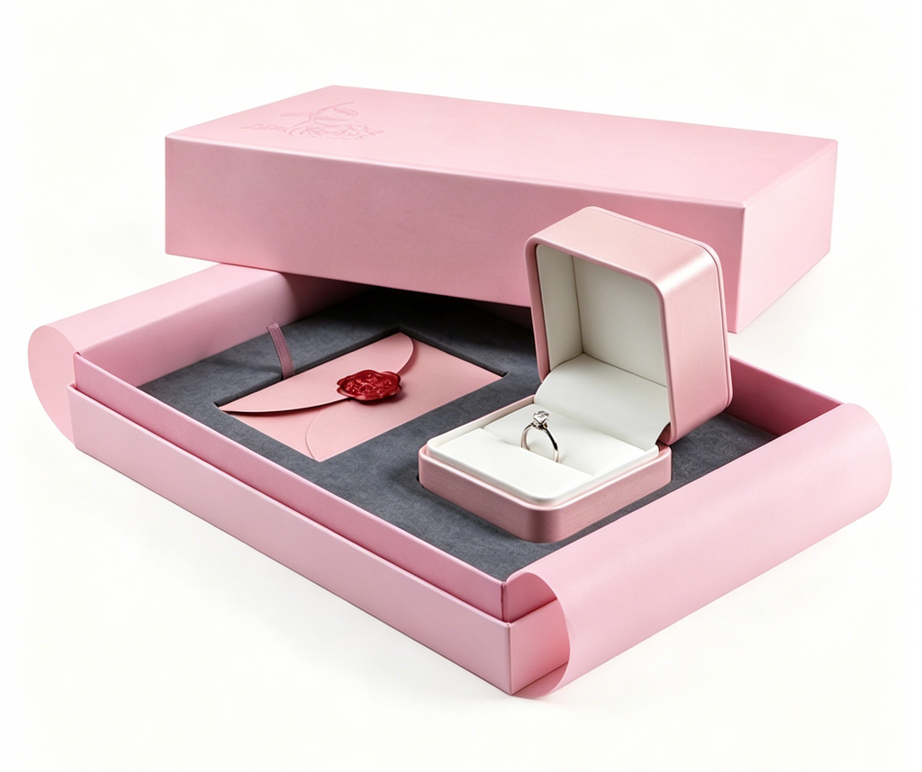 Premium jewelry box with outer box for certificate PQ946