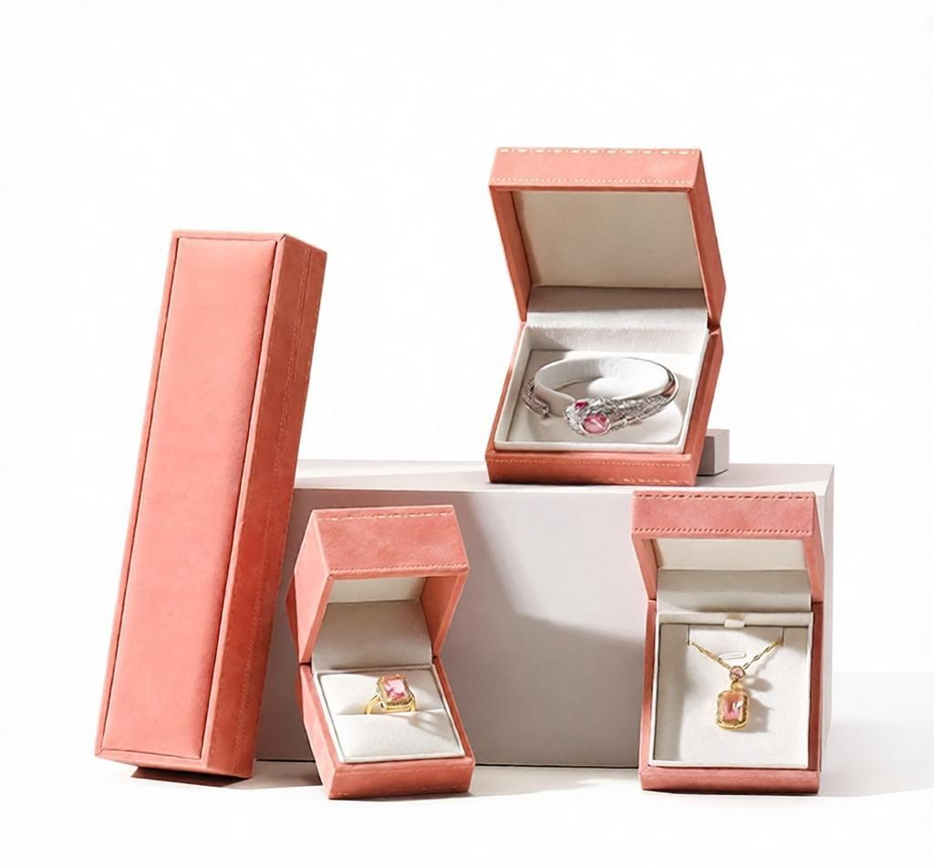 6 colors antique style velvet box with LED L673