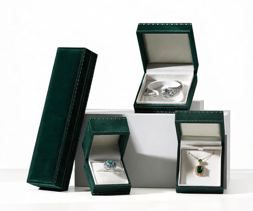 6 colors antique style velvet box with LED L673