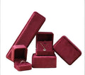 Dark wine velvet gold silver jewellery ring box 5 colors BV344