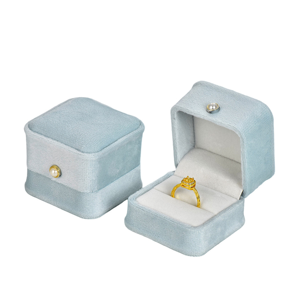 Silk velvet pearl decoration fashion jewelry ring box BV670