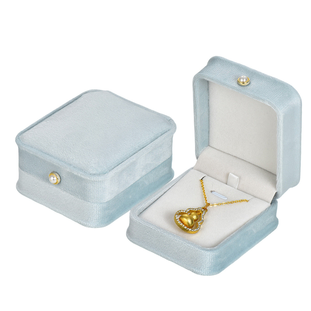 Silk velvet pearl decoration fashion jewelry ring box BV670