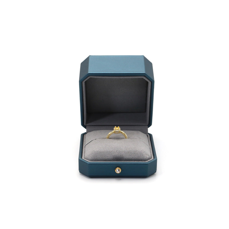 High end pu leather ring box with gold dot BL455