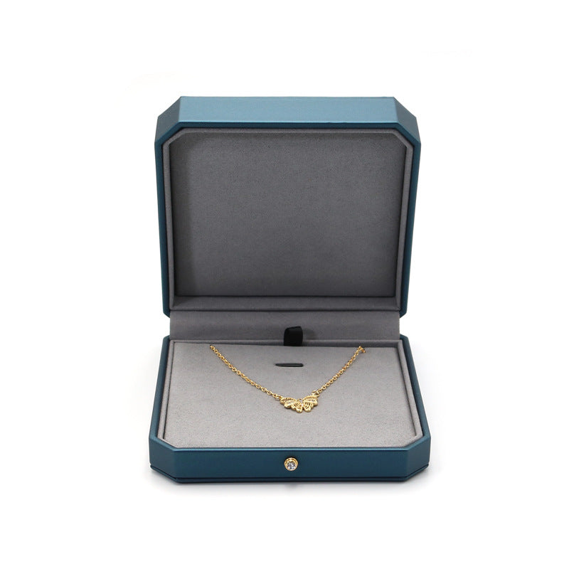 High end pu leather ring box with gold dot BL455