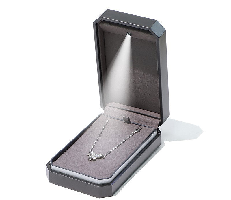 Fine quality painted grey color ring box with LED light LK860