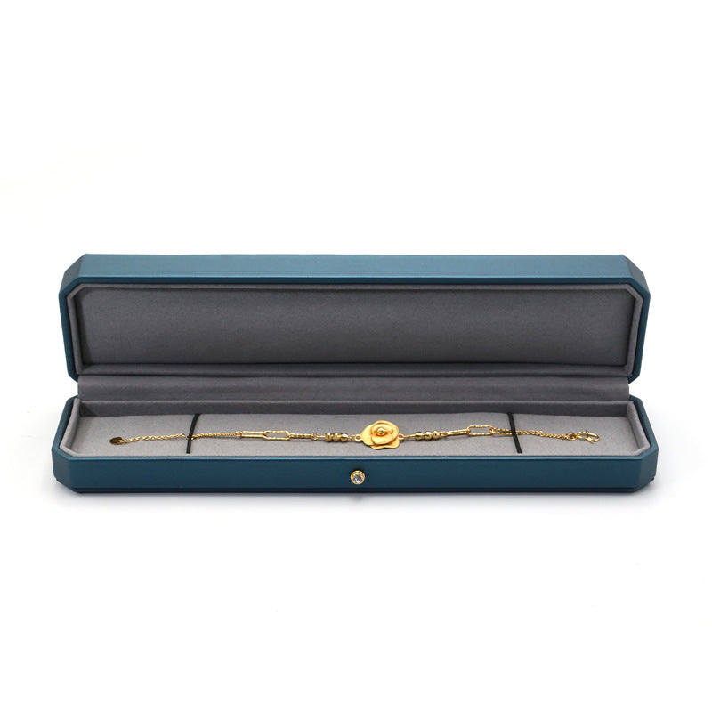 High end pu leather ring box with gold dot BL455